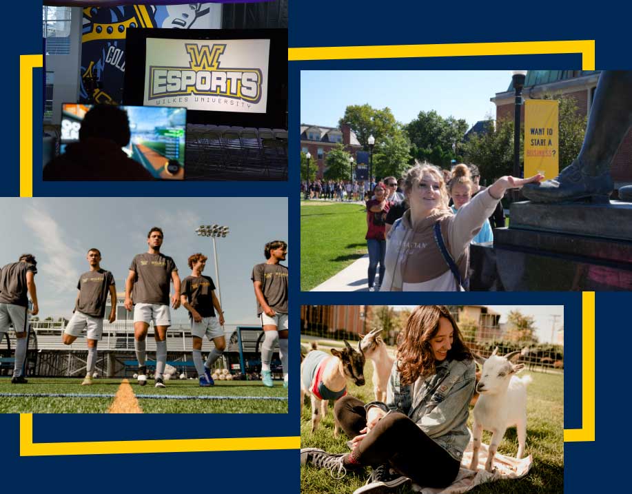 collage of student activities on campus