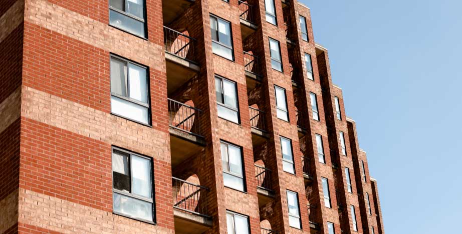 large brick apartment building